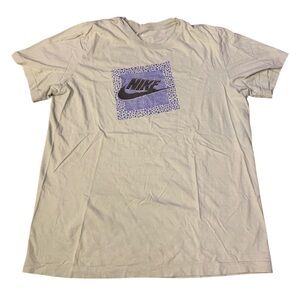 The Nike Tee M Purple Cheetah Print T-Shirt Medium Cotton Y2K